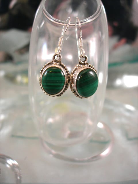 Malakit örhängen - Cab/Oval