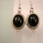 Onyx örhängen - Svart/Cab/Oval 1