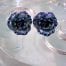 Emaljerade blå örhängen med Kristaller - XL/Kristall/Blomma/Rosor