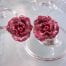 Emaljerade rosa örhängen med Kristaller - XL/Kristall/Blomma/Rosor