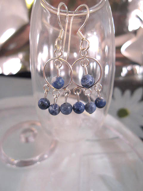 Sodalit örhängen - Chandelier