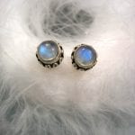 Månsten örhängen - Cab/Rund/Dekor/Studs