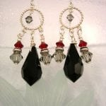 Chandelier örhängen med Swarovski & Tjeckiska Kristaller - Grå