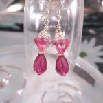 Swarovskikristall o Meshpärlor örhängen - Rosa/Droppe