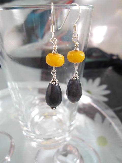 Topas o Turmalin örhängen - Fasett/Droppe/Rondell