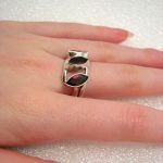 Granat ring 3 Granater - Fasett/Oval