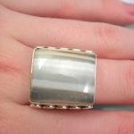 Bandagat ring - Cab/Kant/Vit/Grå