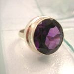 Ametist ring - Fasett/Rund/XL