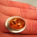 Baltisk Bärnsten ring - Oval