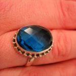 Blå Kvarts ring - Fasett/Oval