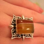 Botswanaagat ring - Brun/Kant/Cab