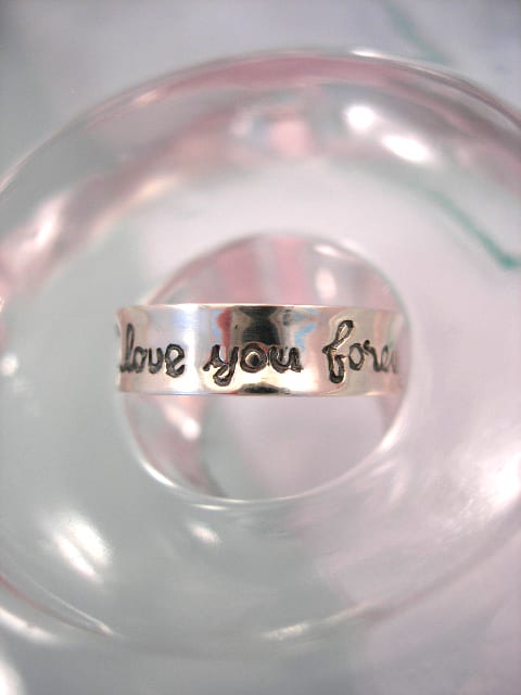 Silverring med budskap - I Love you forever/Unisex