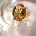 Citron kvarts ring - Fasett