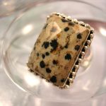 Dalmatiner Jaspis ring - Fasett/Kant