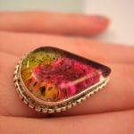 Dichroic glas ring - Rosa/Cab/Droppe