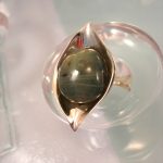 Labradorit ring - Oval/Kant/Grön