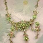 Set Halsband & Örhängen - Kristall/Grön/Gul