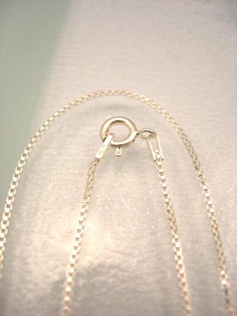 Silverkedja - Box 1 mm, 56 cm lång