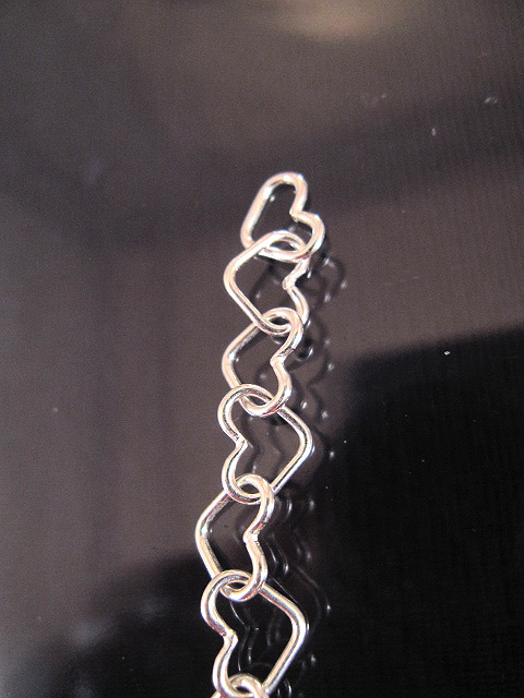 Silverkedja 8 mm - Hjärtan, förlängning på armband, halsband, vristlänk, 5 cm lång