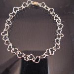 Silverkedja 8 mm - Hjärtan, berlockarmband, vristlänk, 20 cm lång