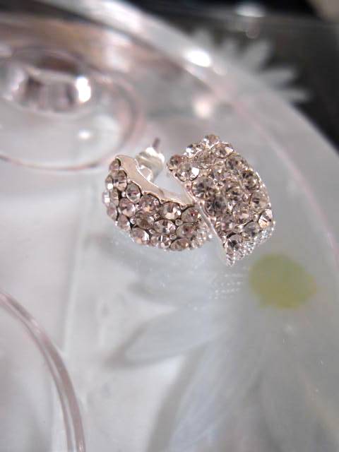 Strass örhängen - Creoler/Huggies