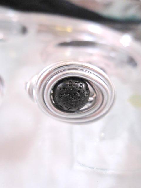 Aluminium o Lava ring - Rund/Inlindad/Svart/Justerbar