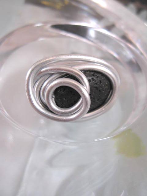 Aluminium o Lava ring - Oval/Inlindad/Svart/Justerbar